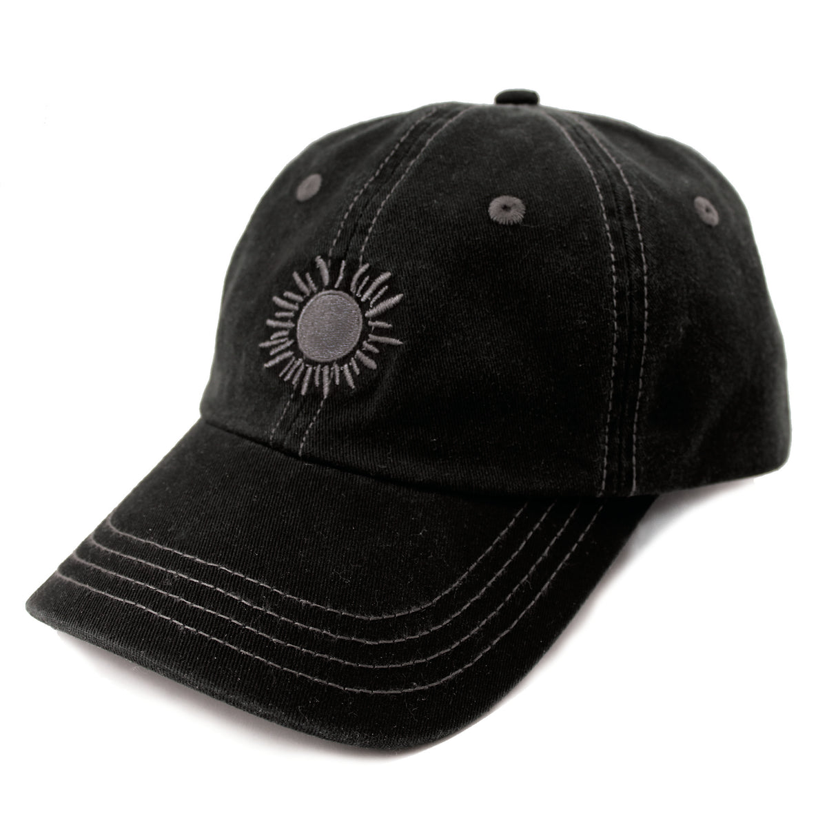 Lake Happy Cap Black Embroidered Logo