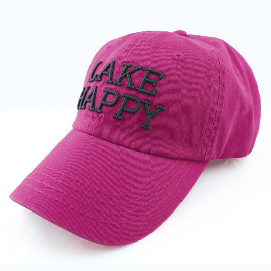Lake Happy Logo Cap Very Berry Embroidered Logo Design