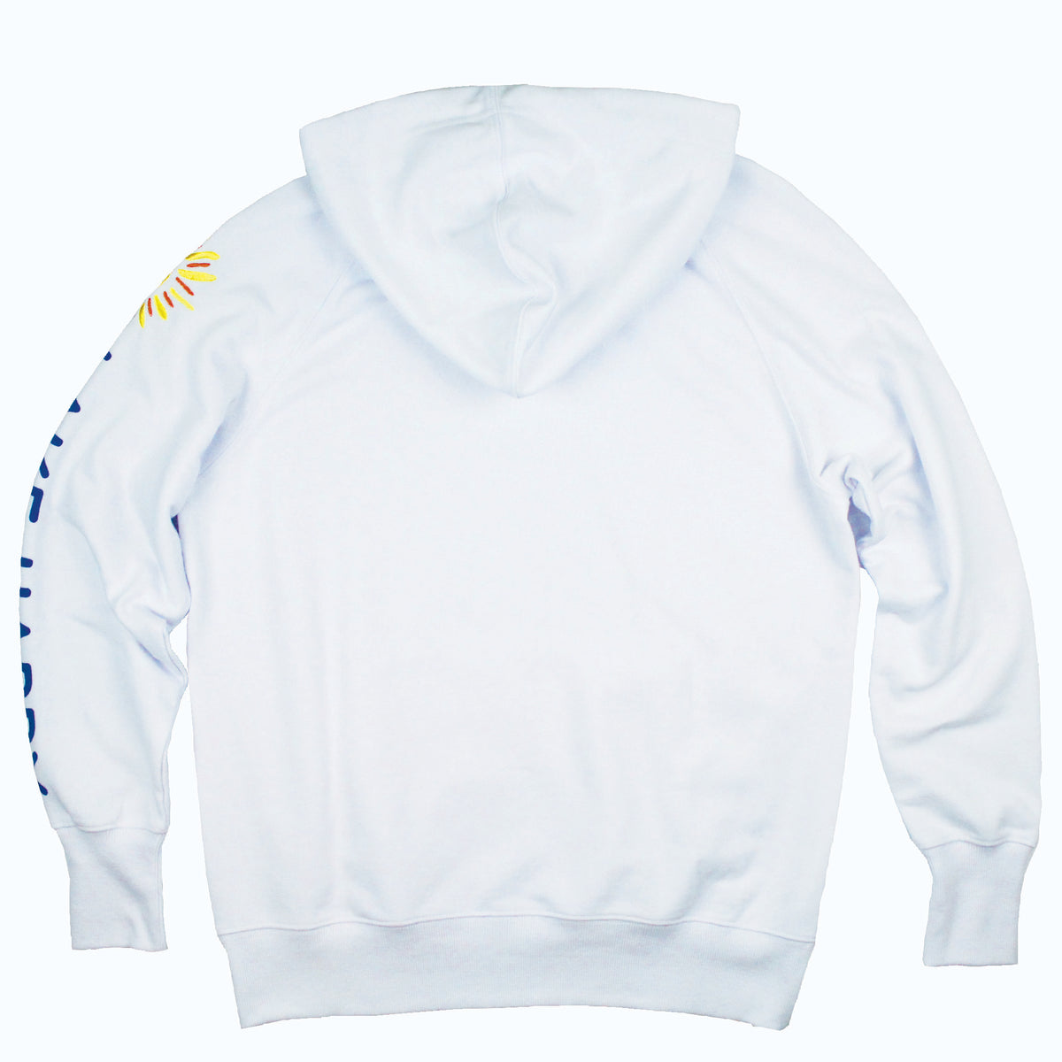 Lake Happy Sweatshirt White Happy Sun Logo Arm Printing Design