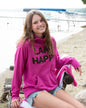 Lake Happy Hooded Sweatshirt Chenille Very Berry Embroidered