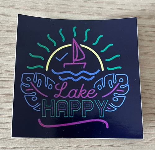 Lake Happy "Neon Fun" Logo Design Sticker