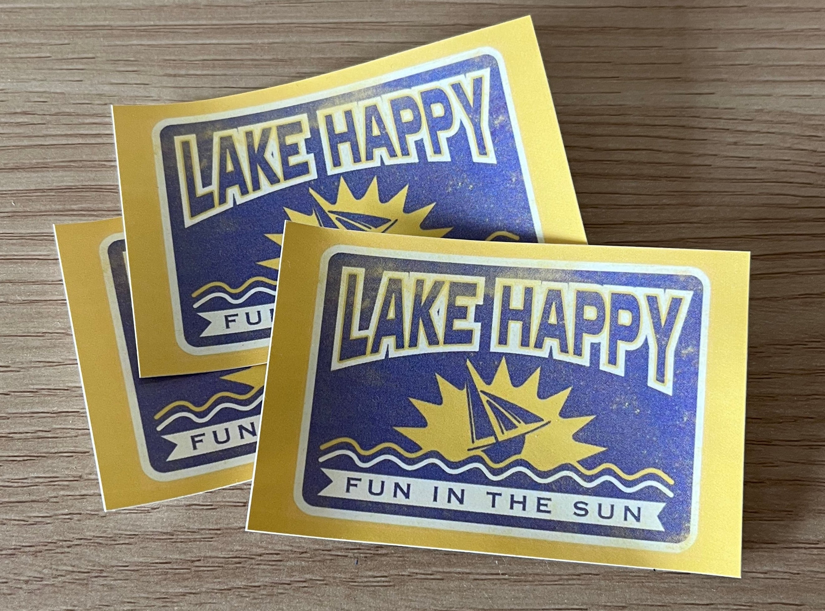 Lake Happy "Fun in the Sun" Blue & Yellow Sticker