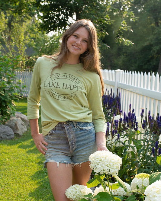 Lake Happy 3/4 Sleeve T-shirt Winter Pear Green