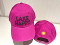 Lake Happy Logo Cap Very Berry Embroidered Logo Design