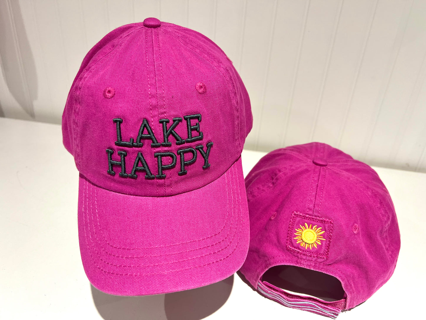 Lake Happy Logo Cap Very Berry Embroidered Logo Design