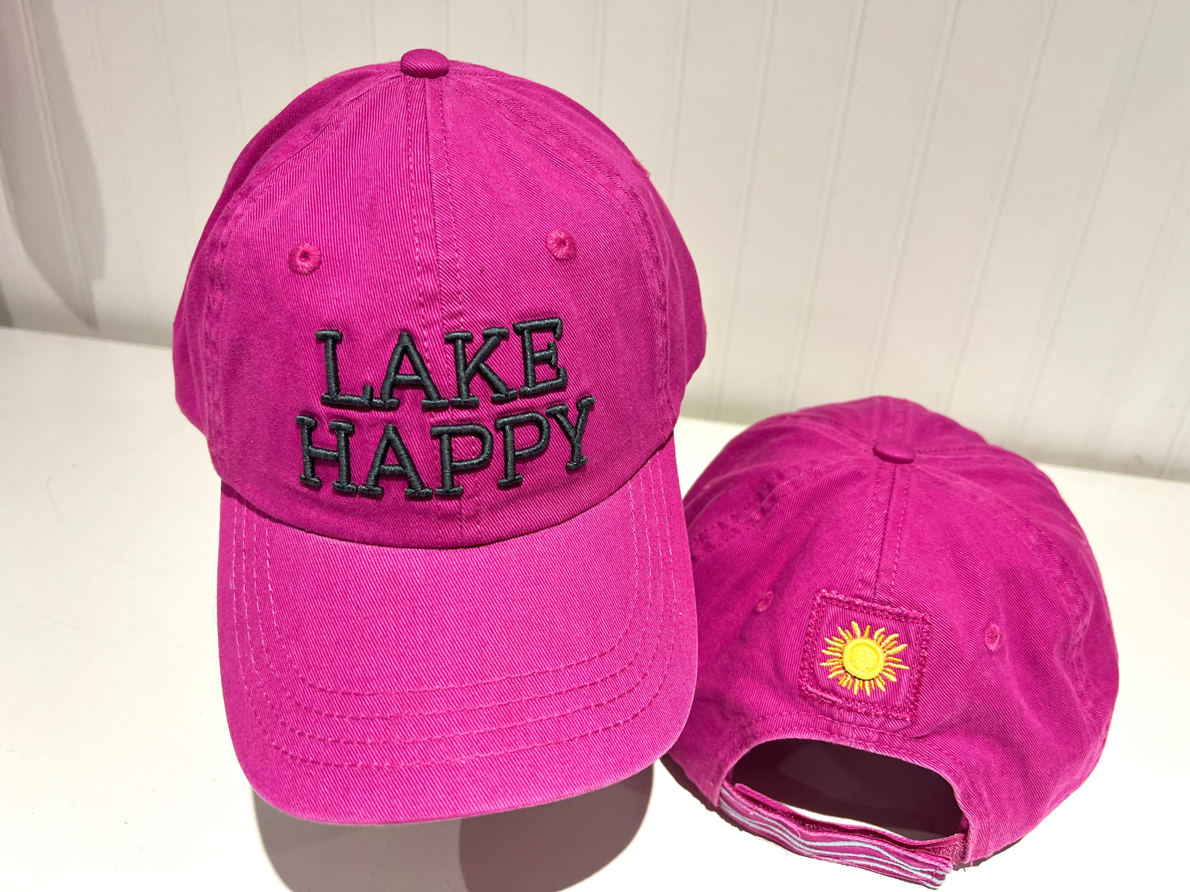Lake Happy Logo Cap Very Berry Embroidered Logo Design