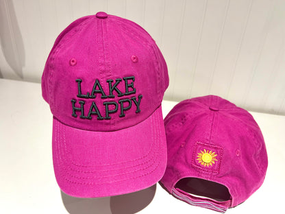 Lake Happy Logo Cap Very Berry Embroidered Logo Design