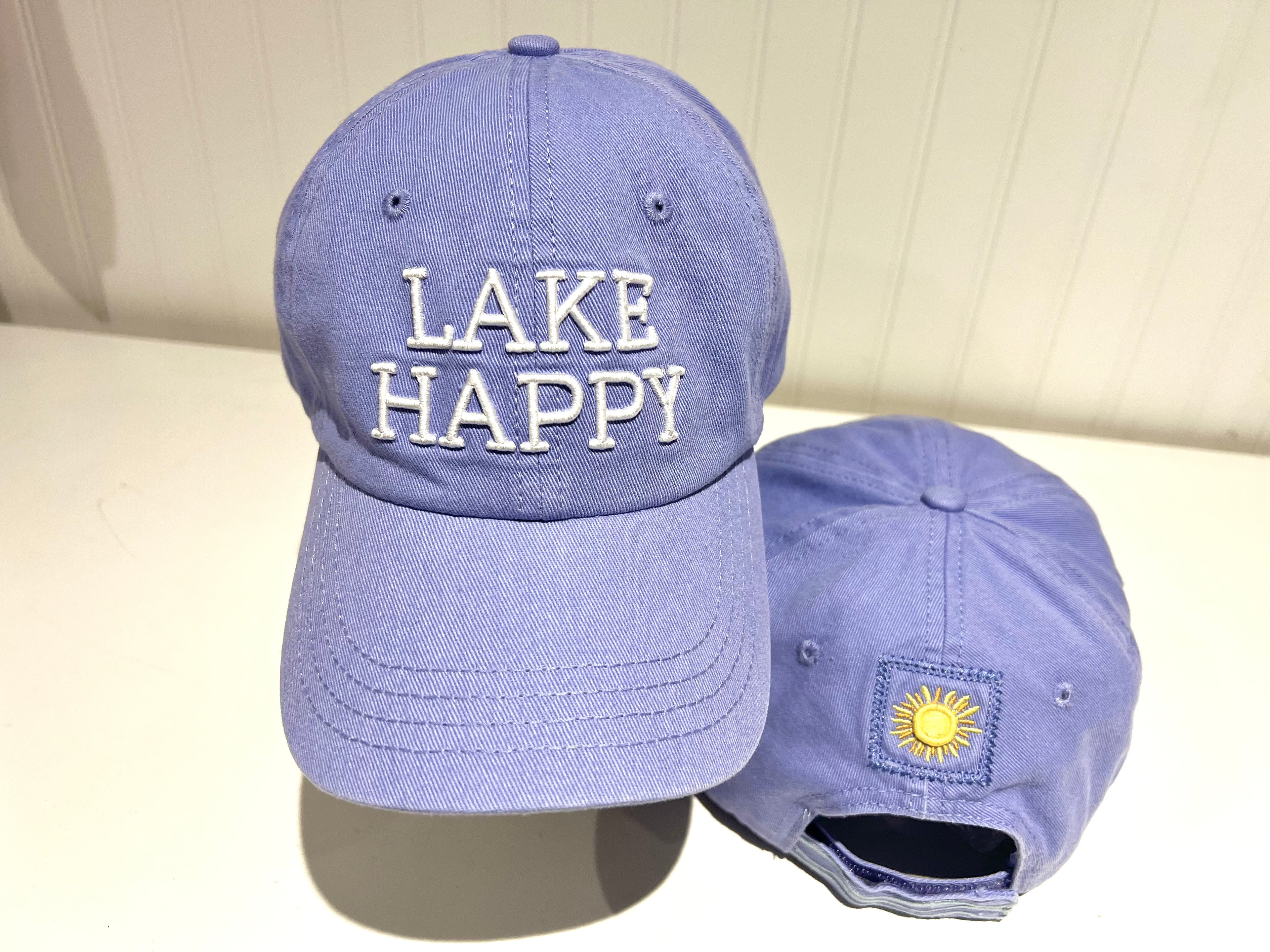 Lake Happy Cap Sky Blue Embroidered Logo