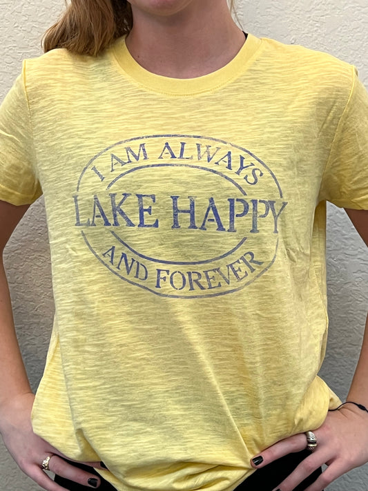 Lake Happy Short Sleeve T-shirt Buttercup Oval Logo Design