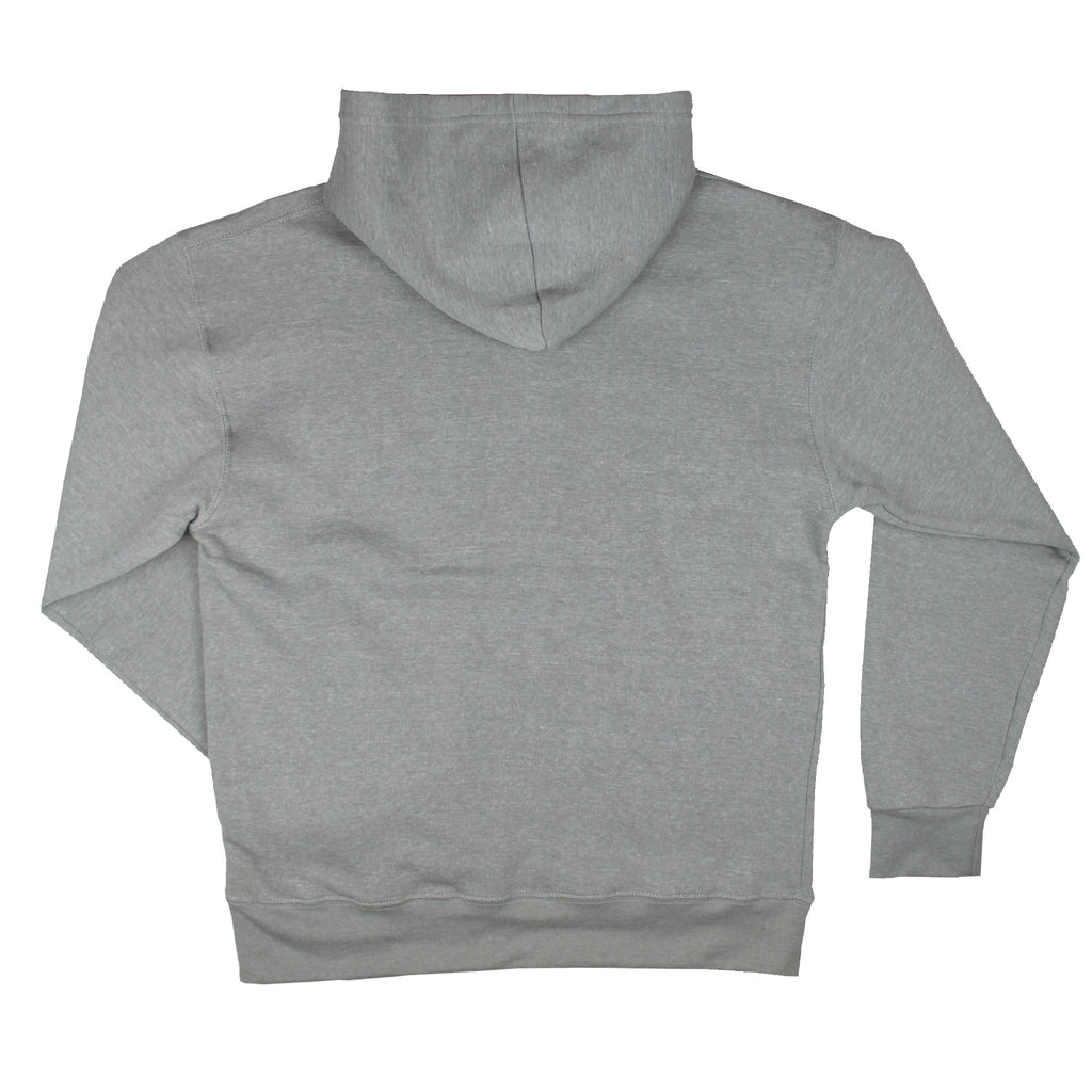 Lake Happy Hoodie Chenille Sweatshirt Grey Navy Logo Design