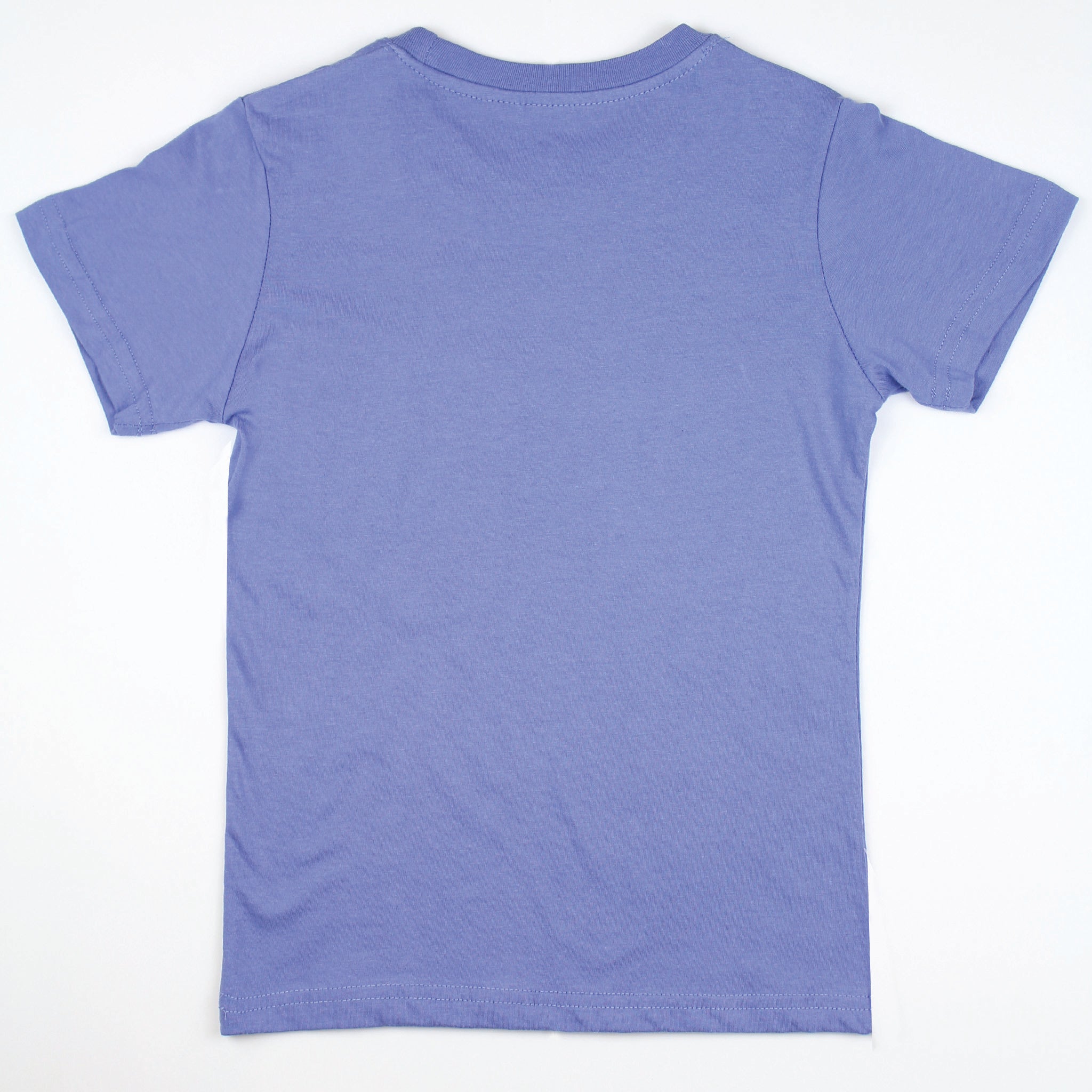Lake Happy Youth Short Sleeve T-shirt Bleached Denim Stencil Logo Design