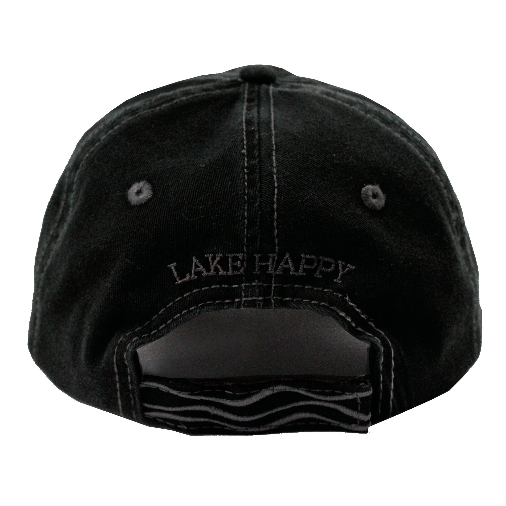 Lake Happy Cap Black Embroidered Logo