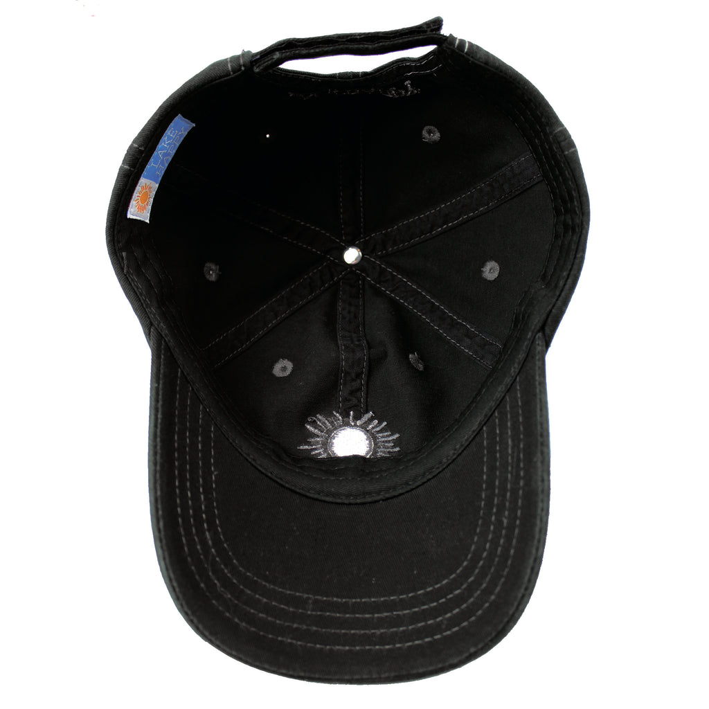 Lake Happy Cap Black Embroidered Logo