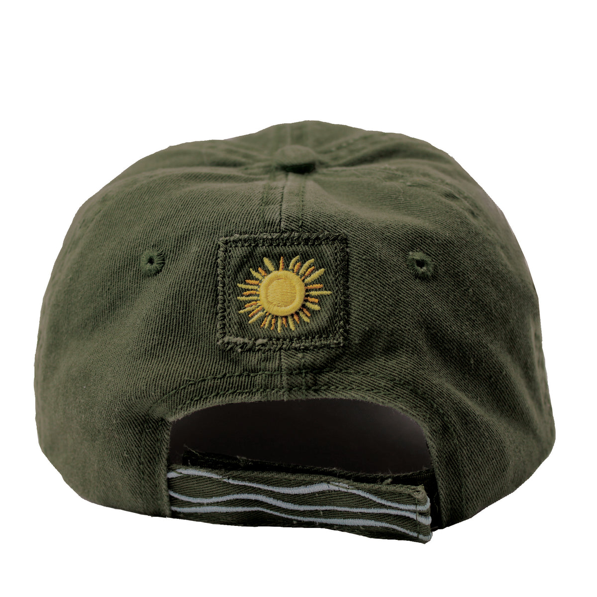 Lake Happy Cap Olive Fuchsia Embroidered Logo Design