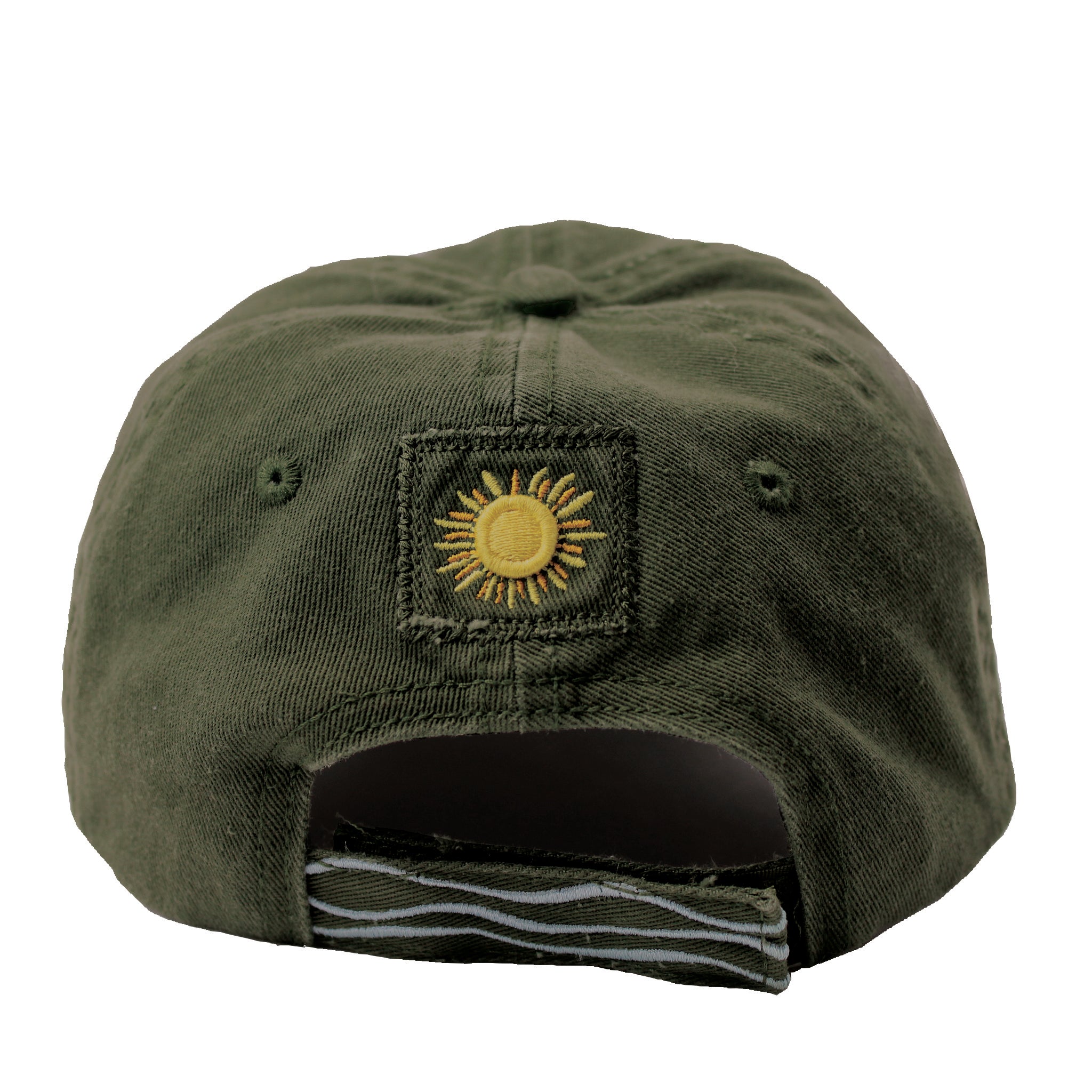 Lake Happy Cap Olive Fuchsia Embroidered Logo Design