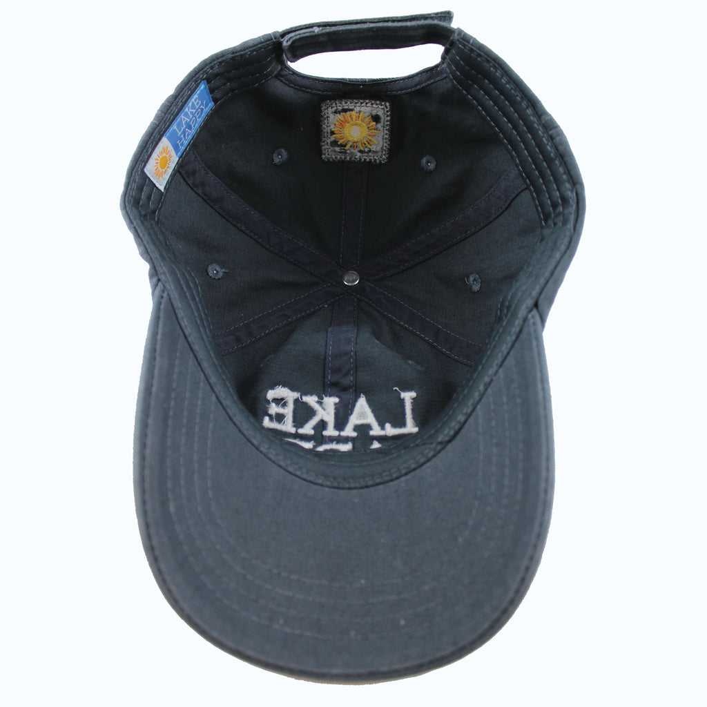 Lake Happy Cap Dark Slate Embroidered Logo Design