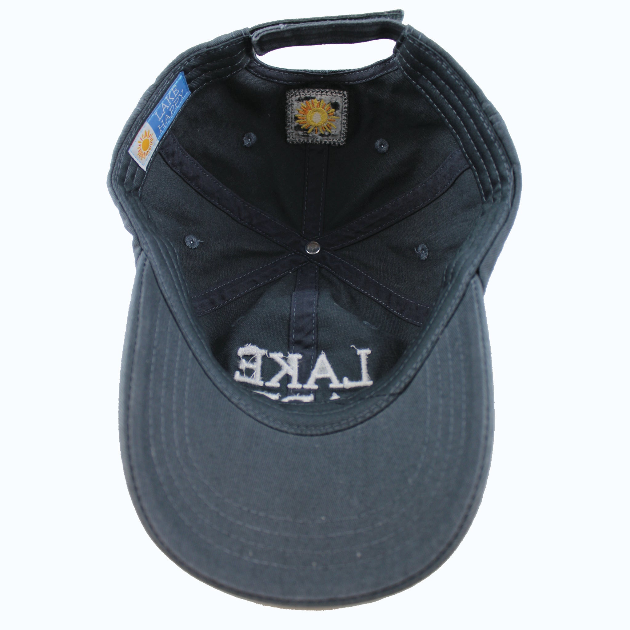 Lake Happy Cap Dark Slate Embroidered Logo Design