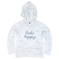 Lake Happy Youth Long Sleeve Hooded T-shirt Heather Grey Script Logo