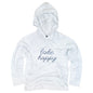 Lake Happy Youth Long Sleeve Hooded T-shirt Heather Grey Script Logo