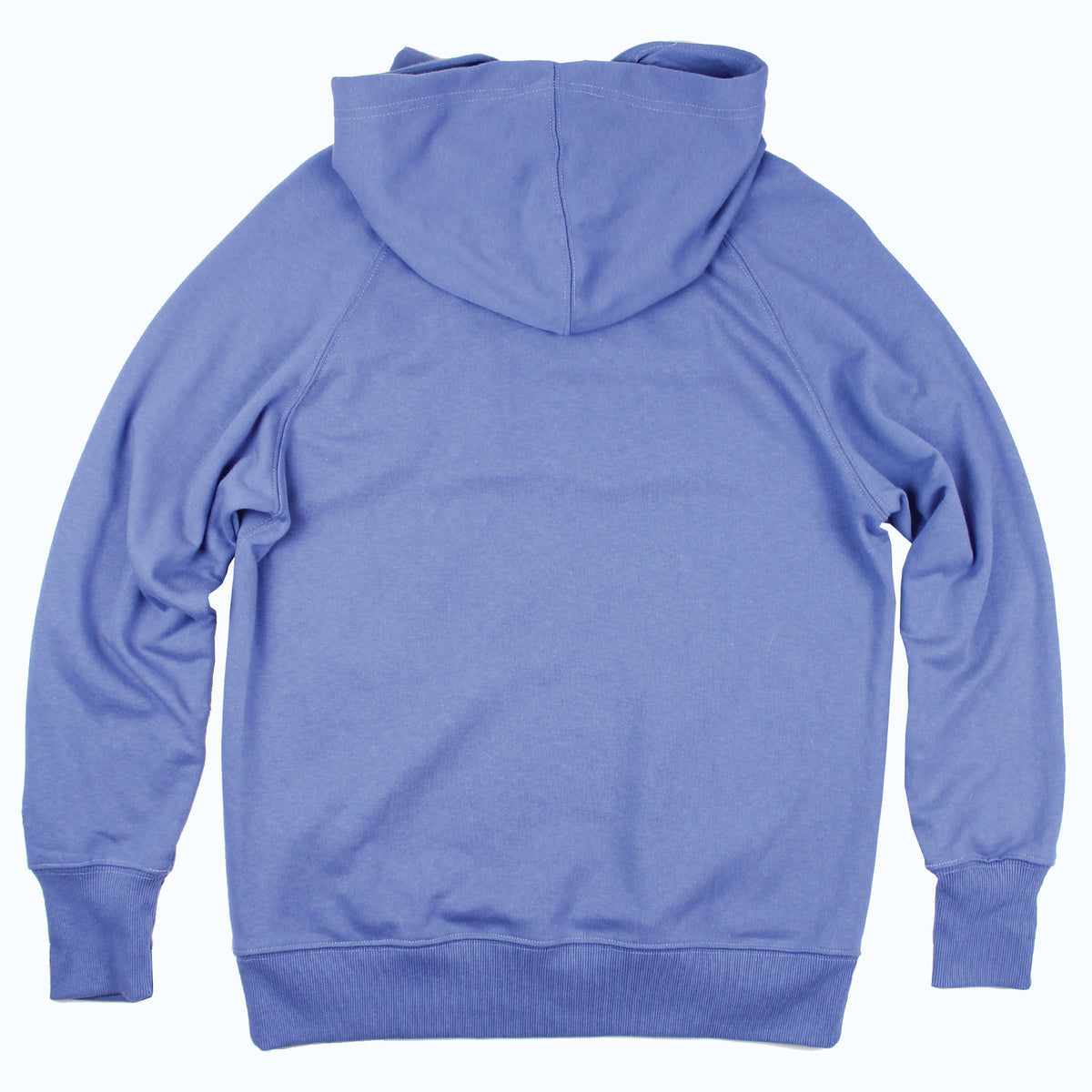 Lake Happy Hooded Sweatshirt Bleached Denim White Chenille Logo Design
