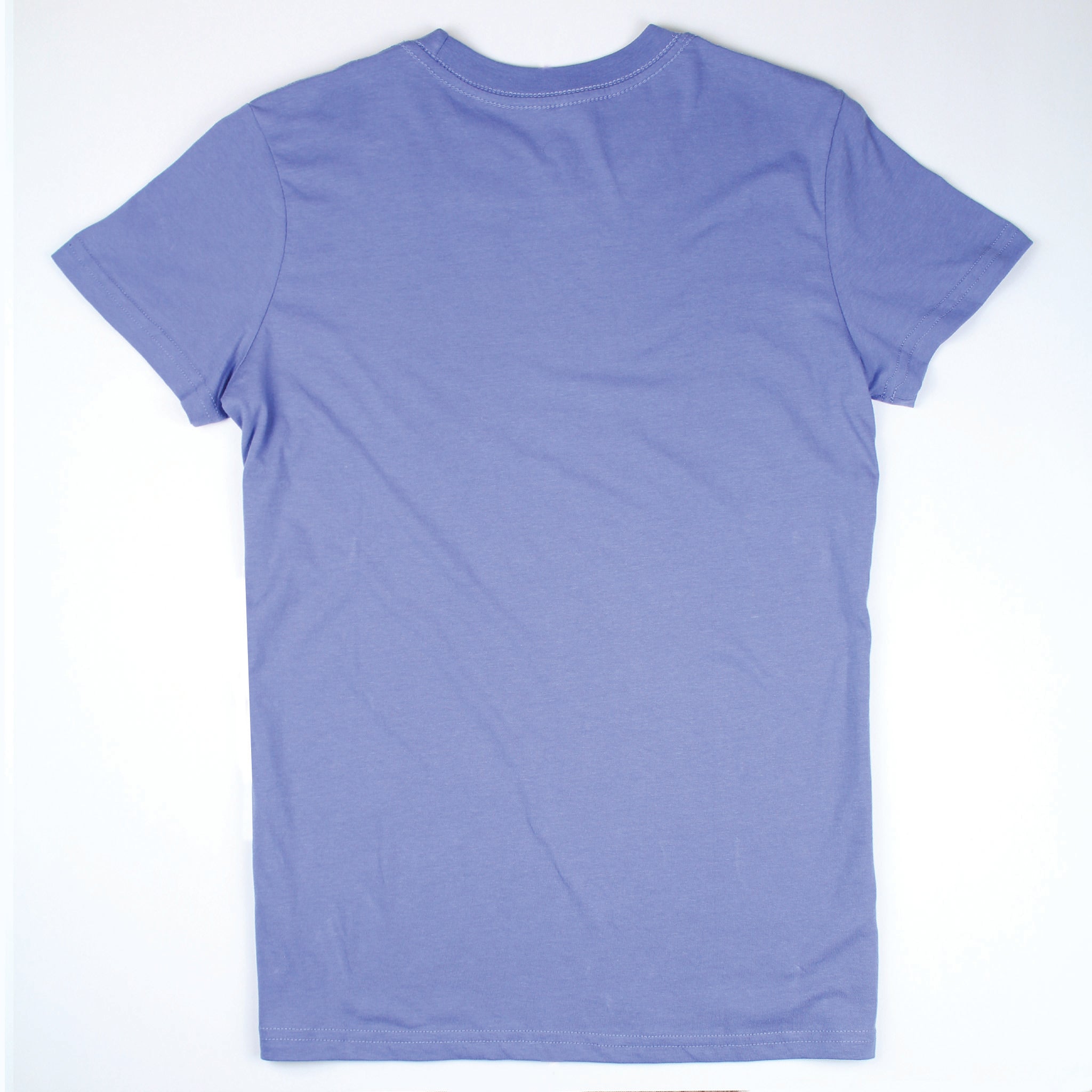 Lake Happy Short Sleeve Classic T-shirt Bleached Denim Stencil Logo Design