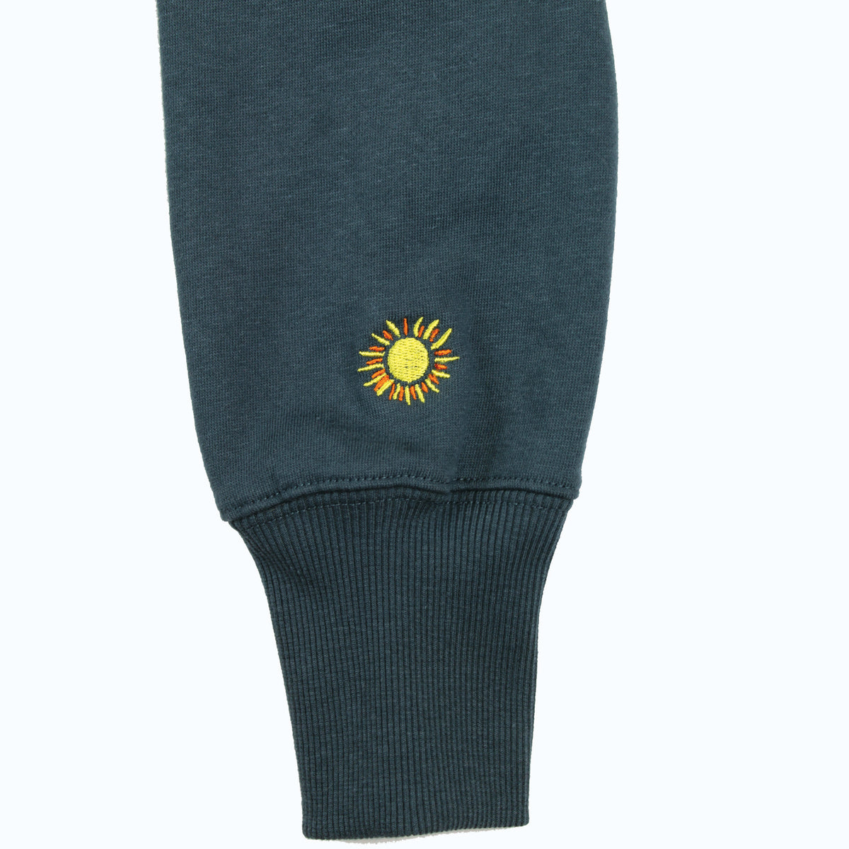 Lake Happy Hooded Sweatshirt Dark Slate White Chenille Logo Design