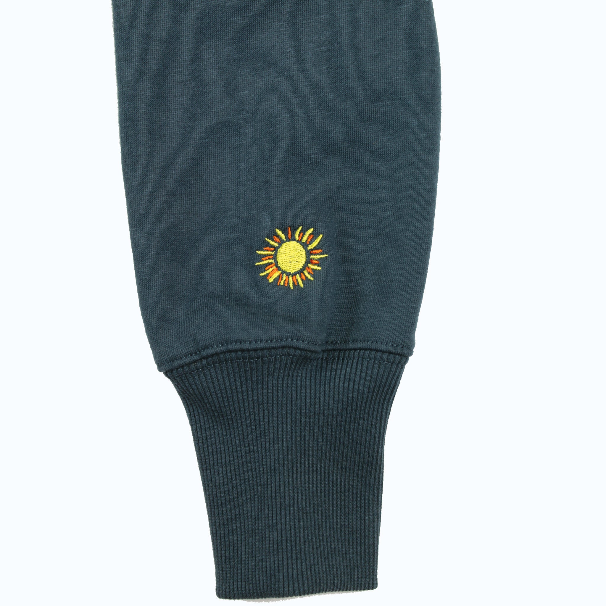 Lake Happy Hooded Sweatshirt Dark Slate White Chenille Logo Design