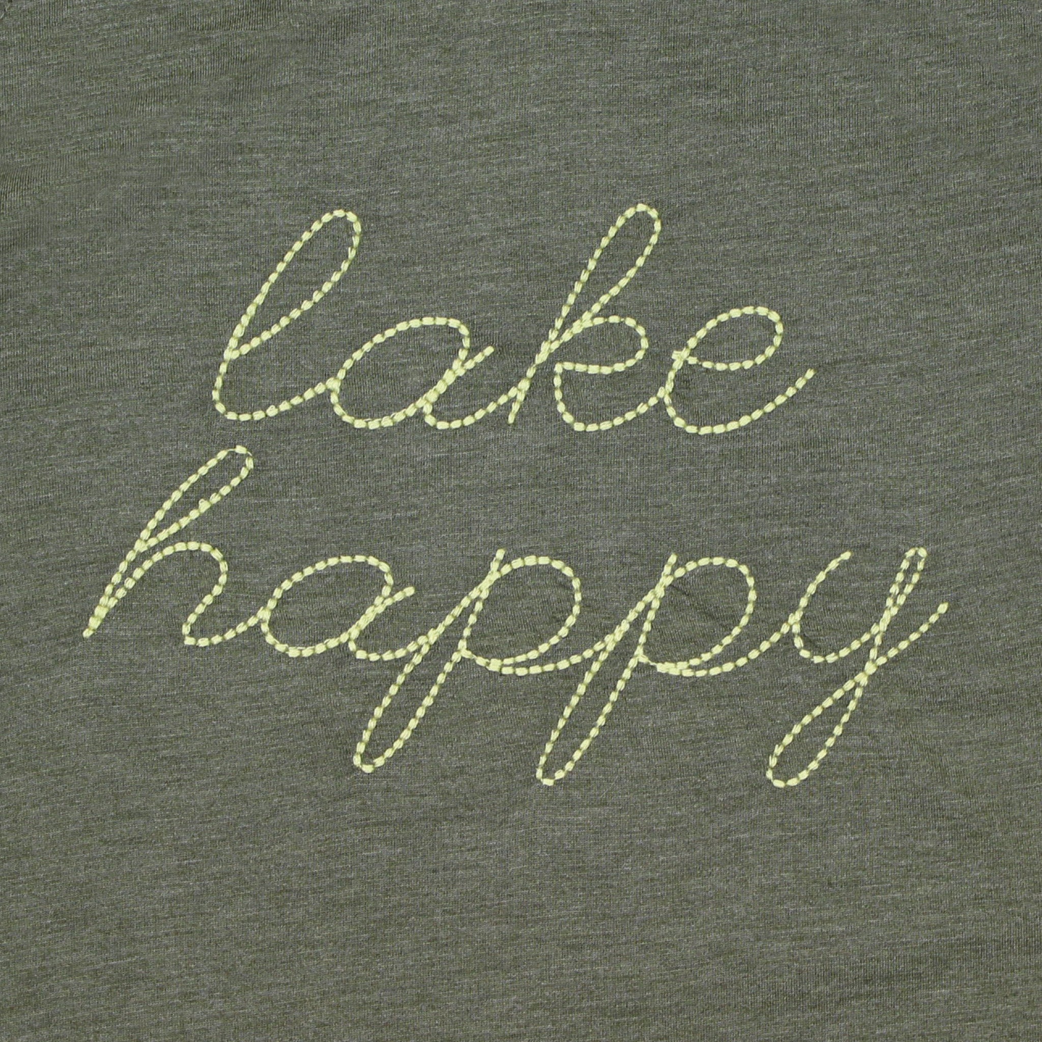 Lake Happy Long Sleeve Hooded Cowl Neck T-shirt Moss Green