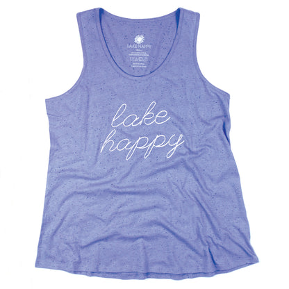 Lake Happy Classic Tank Top Sky Blue Embroidered Script Logo