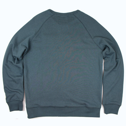 Lake Happy Crew Neck Sweatshirt Dark Slate White Chenille Logo Design