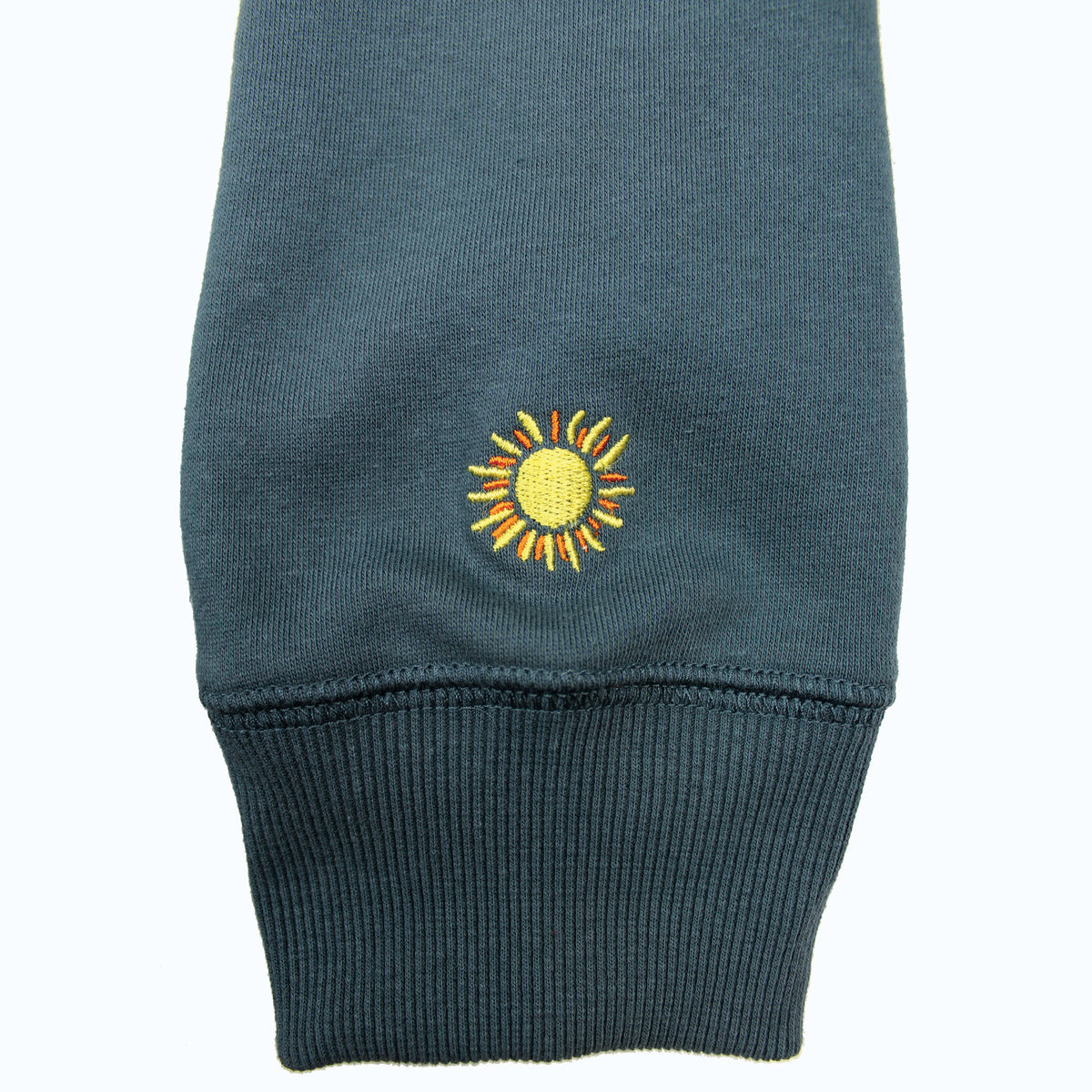 Lake Happy Crew Neck Sweatshirt Dark Slate White Chenille Logo Design