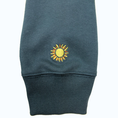 Lake Happy Crew Neck Sweatshirt Dark Slate White Chenille Logo Design