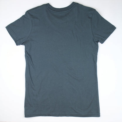 Lake Happy Short Sleeve Classic T-shirt Dark Slate Stencil Logo Design
