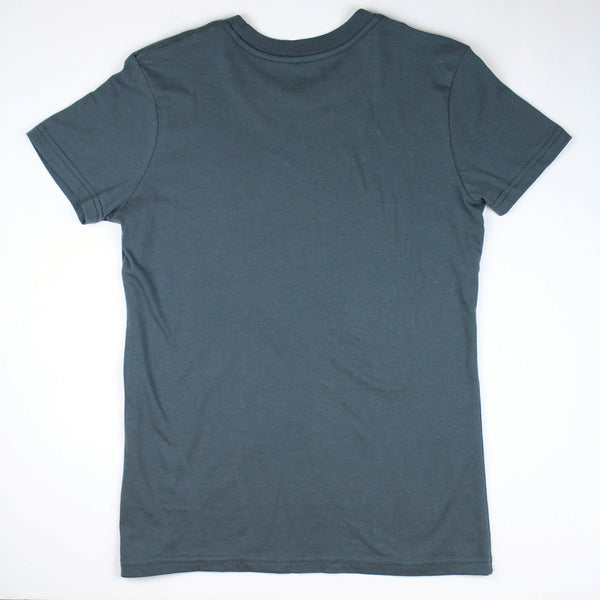 Lake Happy Short Sleeve Classic Tee Shirt Dark Slate Stencil Logo