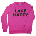 Lake Happy Crew Neck Sweatshirt Chenille Very Berry Logo Design