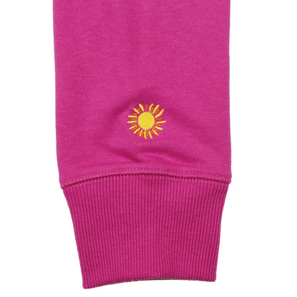 Lake Happy Crew Neck Sweatshirt Chenille Very Berry Logo Design