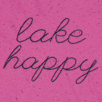 Lake Happy Short Sleeve Classic T-shirt Very Berry Script Logo Design