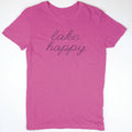 Lake Happy Short Sleeve Classic T-shirt Very Berry Script Logo Design
