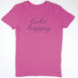 Lake Happy Short Sleeve Classic T-shirt Very Berry Script Logo Design