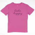 Lake Happy Youth Short Sleeve T-shirt Very Berry Script Logo Design