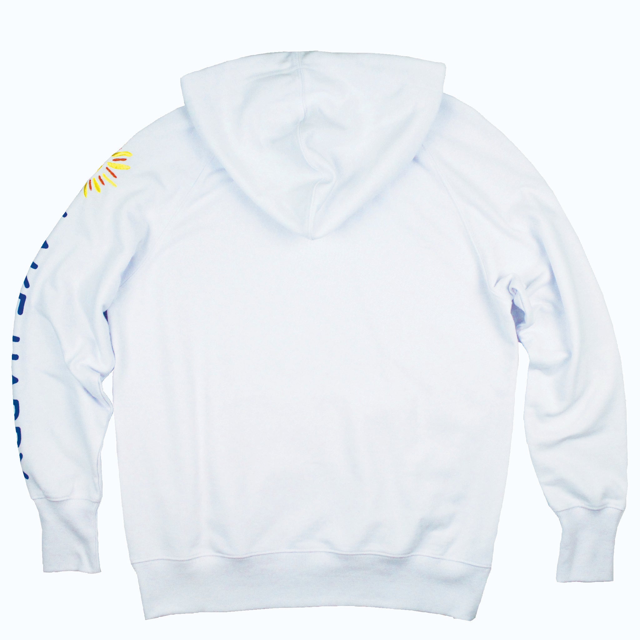 Lake Happy Sweatshirt White Happy Sun Logo Arm Printing Design