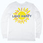 Lake Happy Long Sleeve T-shirt White Back Sun Logo Design