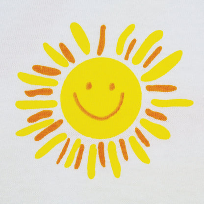 Lake Happy Long Sleeve T-shirt White Back Sun Logo Design