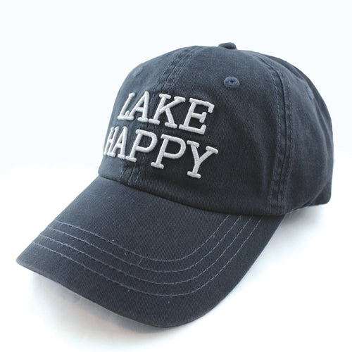 Lake Happy Cap Dark Slate Embroidered Logo Design