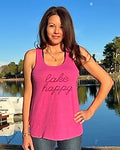 Lake Happy Classic Tank Top Very Berry Embroidered Script Logo
