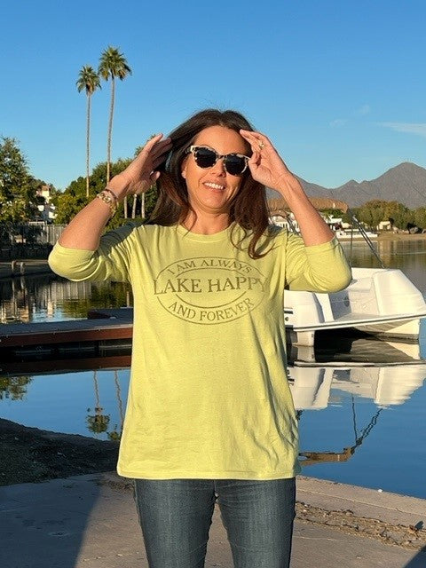 Lake Happy 3/4 Sleeve T-shirt Winter Pear Green