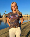 Lake Happy Short Sleeve Classic T-shirt Camo Script & Birds Logo